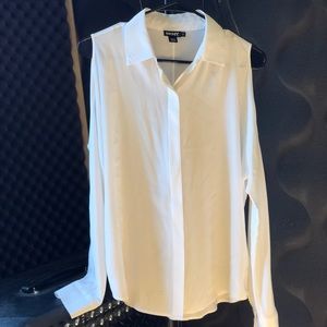 DKNY peep shoulders blouse